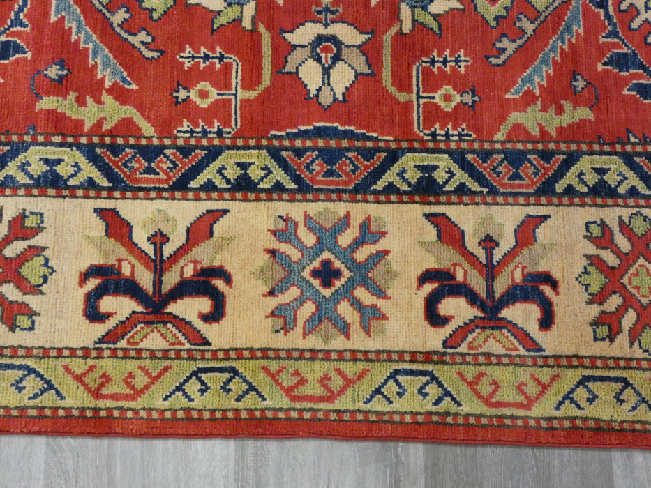 Afghan Hand Knotted Kazak Rug Size: 265 x 183cm-Oriental Rug-Rugs Direct