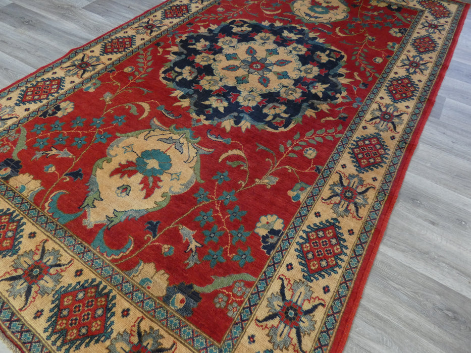 Afghan Hand Knotted Kazak Rug Size: 303 x 180cm-Oriental Rug-Rugs Direct