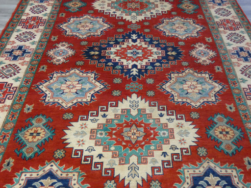 Afghan Hand Knotted Kazak Rug Size: 277 x 206cm-Afghan Rug-Rugs Direct