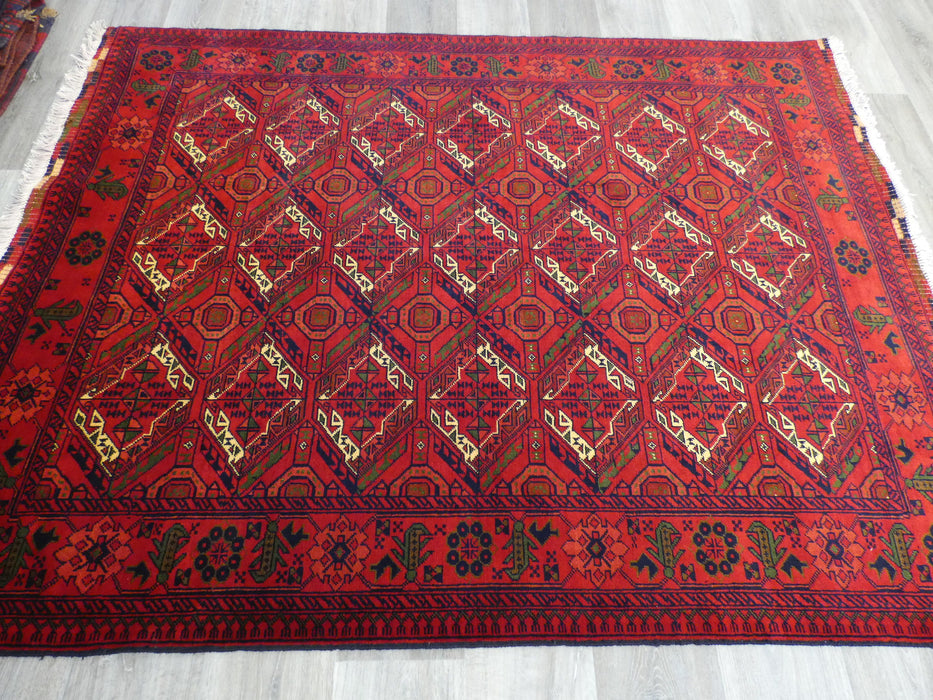 Afghan Hand Knotted Khal Mohammadi Rug Size: 190 x 147cm-Afghan Rugs-Rugs Direct