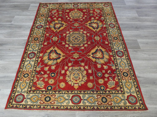 Afghan Hand Knotted Kazak Rug Size: 210 x 156cm-Afghan Rug-Rugs Direct