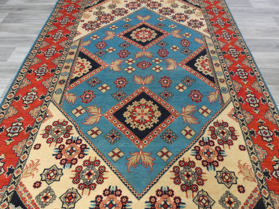 Afghan Hand Knotted Kazak Rug Size: 288 x 205cm-Oriental Rug-Rugs Direct