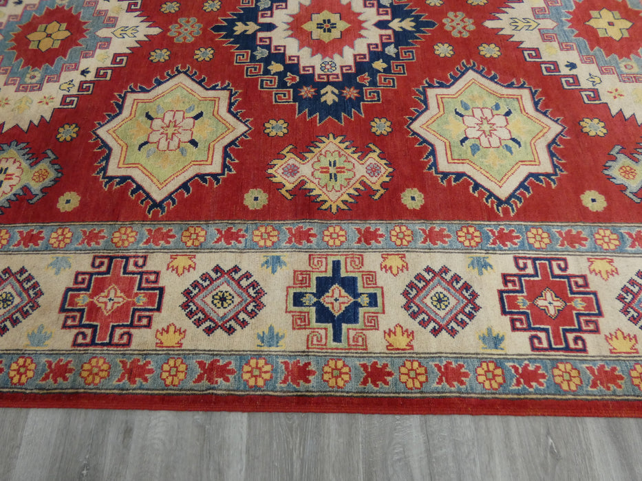 Afghan Hand Knotted Kazak Rug Size: 300 x 202cm-Oriental Rug-Rugs Direct