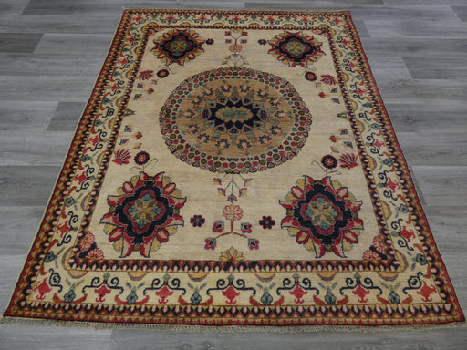 Afghan Hand Knotted Kazak Rug Size: 192 x 155cm-Afghan Rug-Rugs Direct