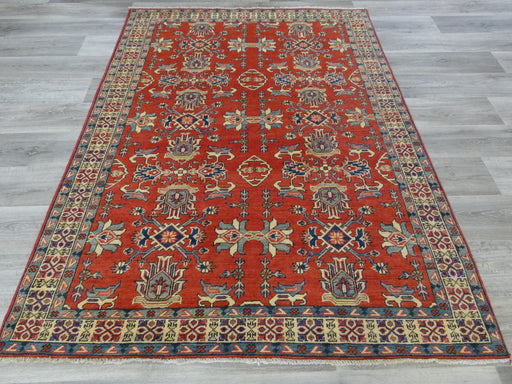 Afghan Hand Knotted Kazak Rug Size: 205 x 157cm-Afghan Rug-Rugs Direct