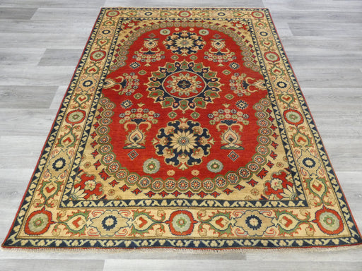 Afghan Hand Knotted Kazak Rug Size: 197 x 152cm-Afghan Rug-Rugs Direct
