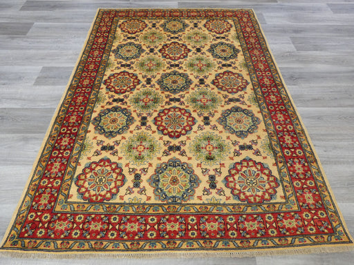Afghan Hand Knotted Kazak Rug Size: 205 x 148cm-Afghan Rug-Rugs Direct