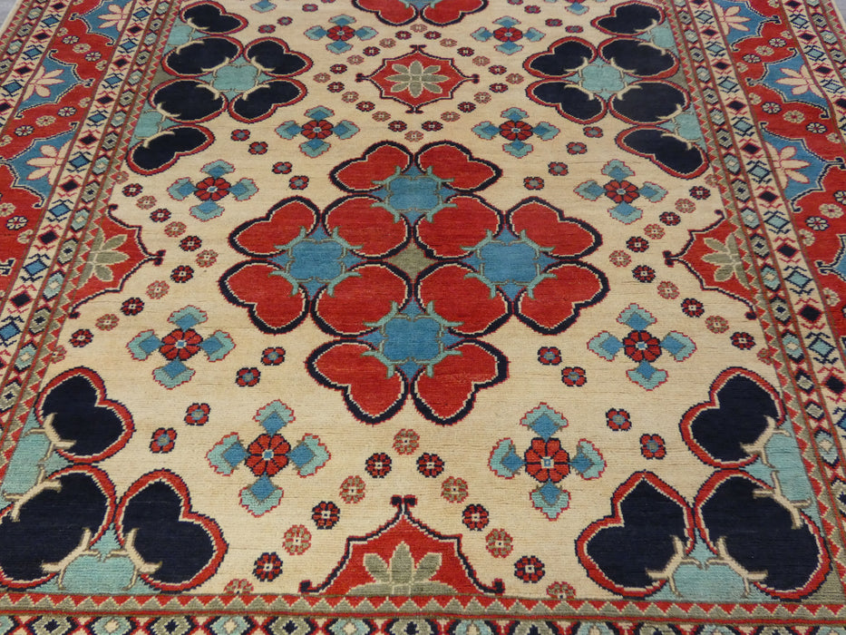 Afghan Hand Knotted Kazak Rug Size: 296 x 201cm-Oriental Rug-Rugs Direct