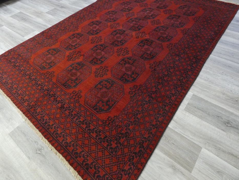 Afghan Hand Knotted Turkman Rug Size: 298 x 201cm-Afghan Rug-Rugs Direct