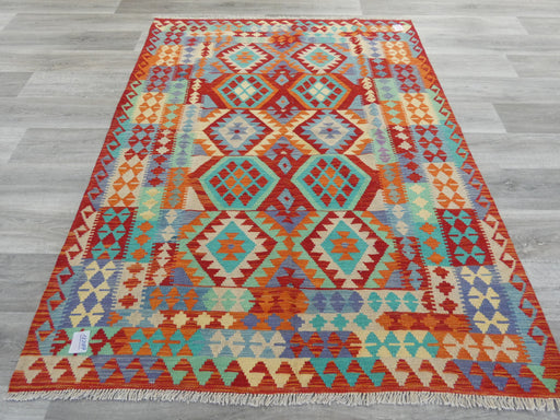 Afghan Hand Made Choubi Kilim Rug Size: 193 x 153cm-Unclassified-Rugs Direct