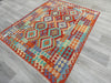 Afghan Hand Made Choubi Kilim Rug Size: 193 x 153cm-Unclassified-Rugs Direct