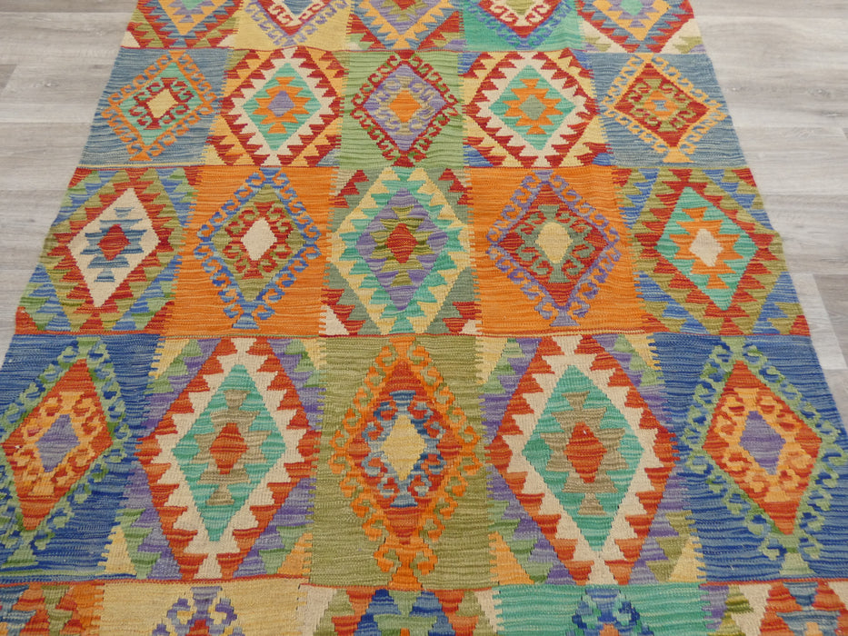 Afghan Hand Made Choubi Kilim Rug Size: 193 x 146cm-Kilim Rug-Rugs Direct