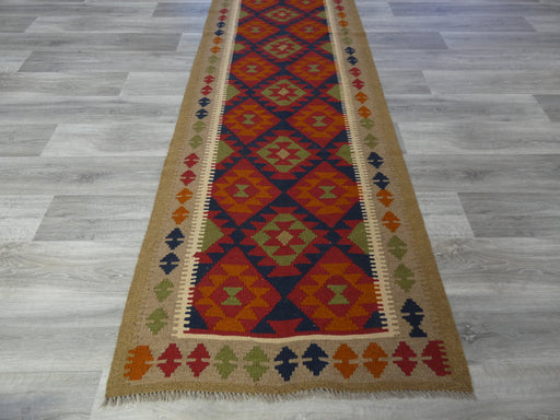 Hand Made Afghan Uzbek Kilim Runner Size: 385 x 91cm-Kilim Rug-Rugs Direct