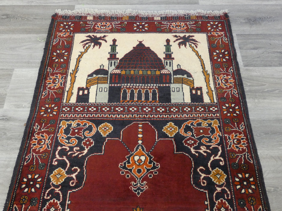 Afghan Hand Knotted Prayer Rug Size: 79 x 118cm-Prayer Rug-Rugs Direct