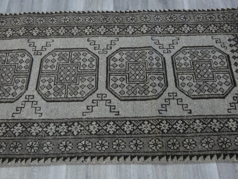 Afghan Hand Knotted Turkman Hallway Runner Size: 278 x 78cm-Afghan Rug-Rugs Direct