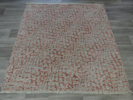 Spectacular Bamboo Silk Hand Knotted Erased Design Square Size: 185 x 185cm-Bamboo Silk-Rugs Direct