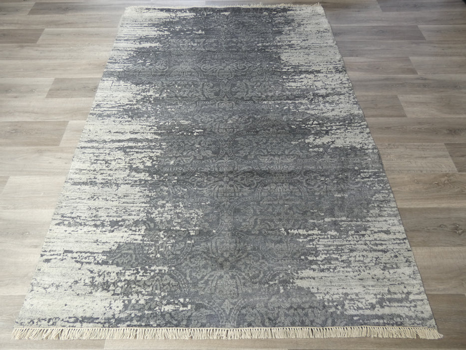 Spectacular Bamboo Silk Hand Knotted Erased Design Size: 170 x 240cm-Bamboo Silk-Rugs Direct