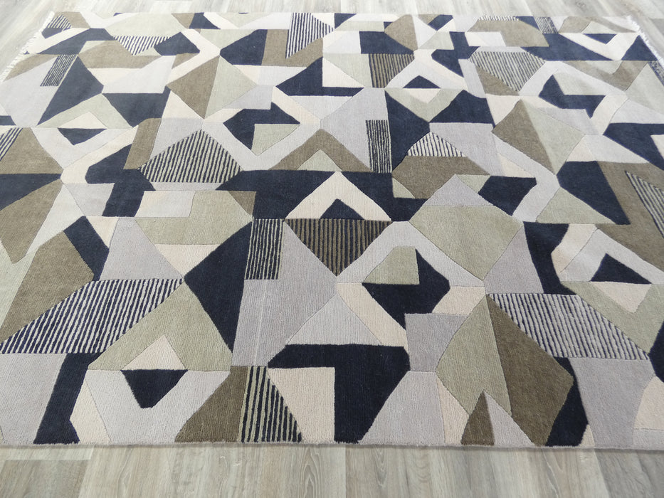 NZ Wool Hand Knotted Modern Design Rug Size: 201 x 293cm-Natural/wool Rug-Rugs Direct