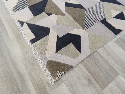 NZ Wool Hand Knotted Modern Design Rug Size: 201 x 293cm-Natural/wool Rug-Rugs Direct
