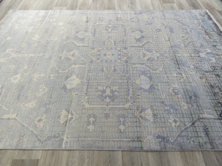 Bamboo Silk & Nz Wool Hand Knotted Traditional Mosaic Design Rug Size: 201 x 310cm-Vintage Design Rug-Rugs Direct