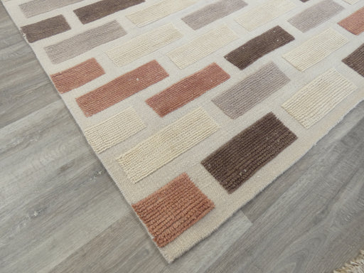 Bamboo Silk and Nz Wool Hand Knotted Distressed Design Flat Weave Rug Size: 239 x 308cm-Bamboo Silk-Rugs Direct