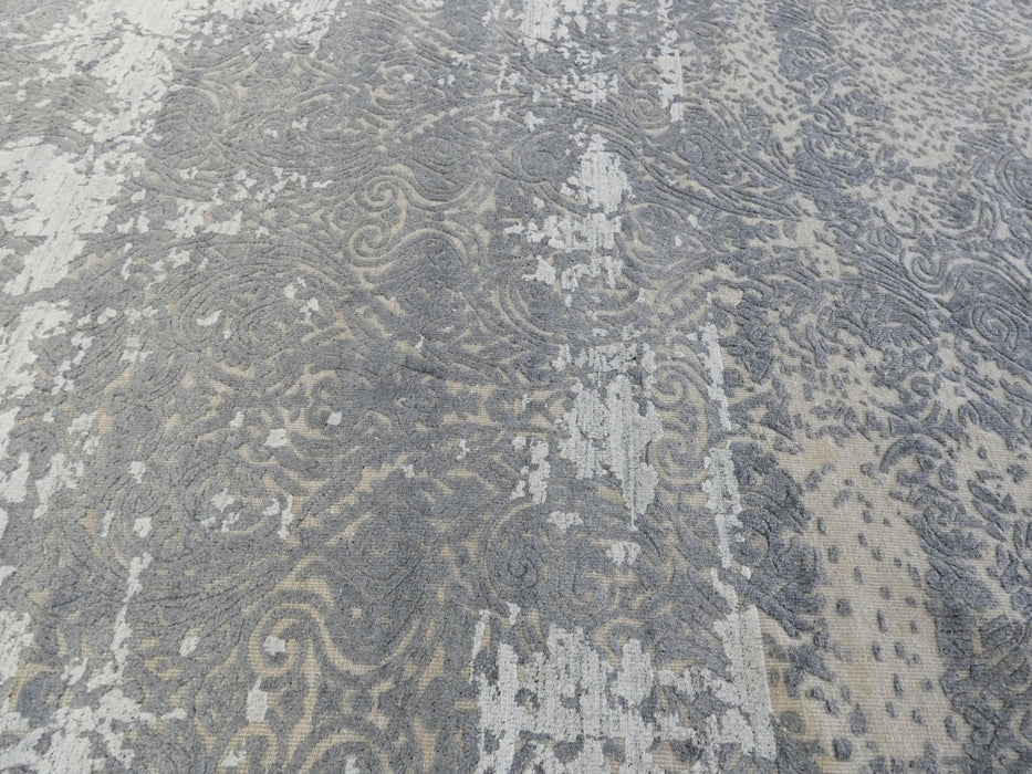 Bamboo Silk and Nz Wool Hand Knotted Distressed Design Rug Size: 240 x 301cm-Bamboo Silk-Rugs Direct