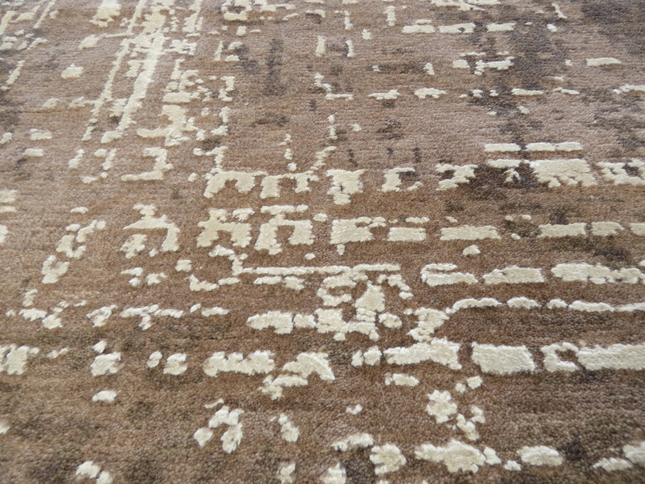 Spectacular Bamboo Silk & NZ Wool Hand Knotted Modern Erased Design Rug Size: 306 x 237cm-Bamboo Silk-Rugs Direct