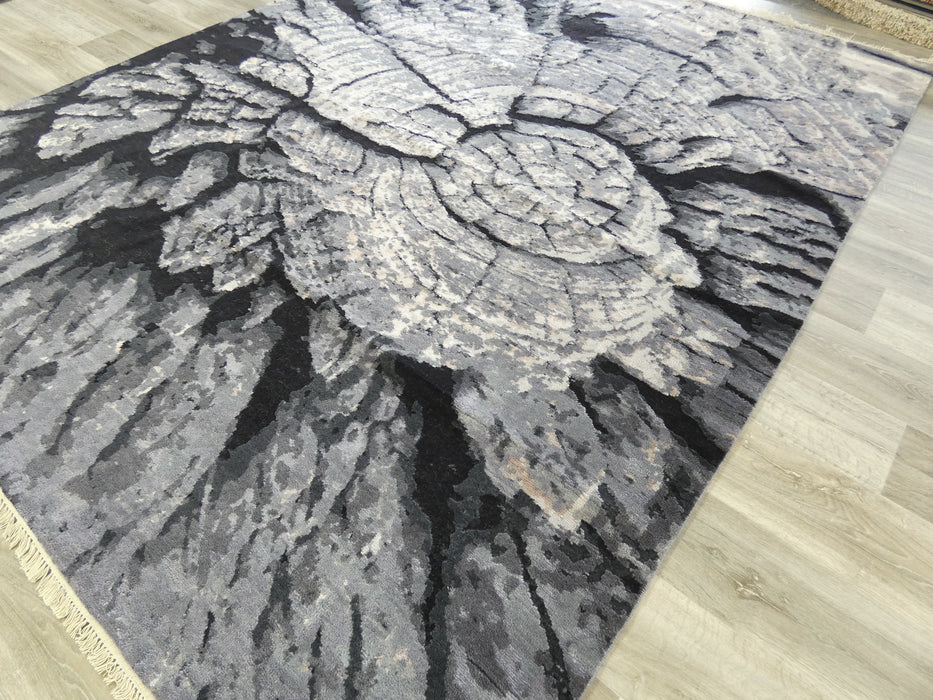 Bamboo Silk and Nz Wool Hand Knotted Tree Trunk Design Rug Size: 246 x 304cm-Bamboo Silk-Rugs Direct