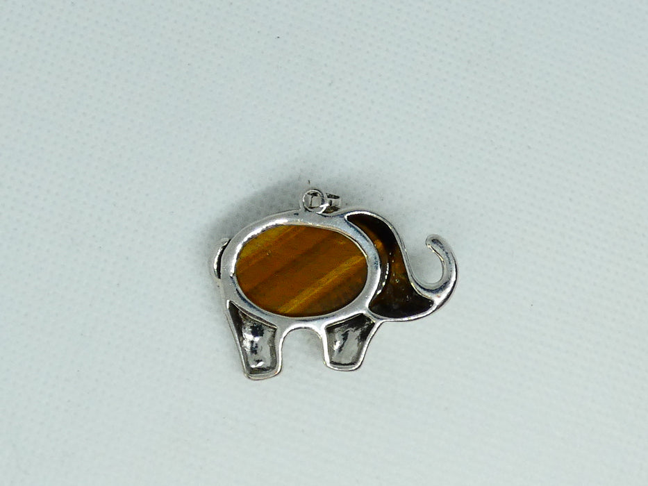 Top Quality Tiger Eye Gemstone Elephant Design Cabochon Pendant - Rugs Direct