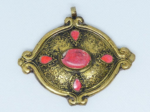 Afghan Kuchi Necklace Pendant, Handmade and Traditional - Rugs Direct