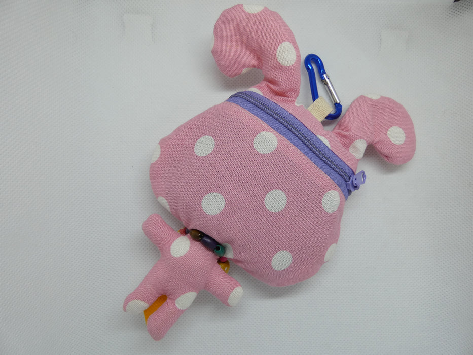 Fabric Rabbit Doll Toy Keyring with Reusable Folding Shopping Bag - Rugs Direct