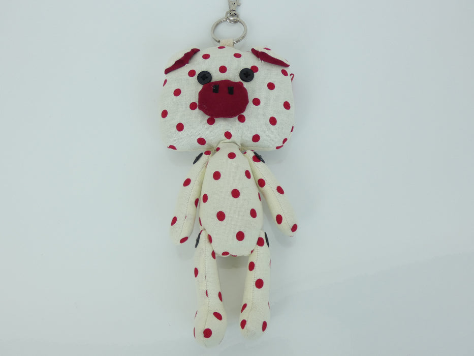 Fabric Pig Doll Toy Keyring with Reusable Folding Shopping Bag - Rugs Direct