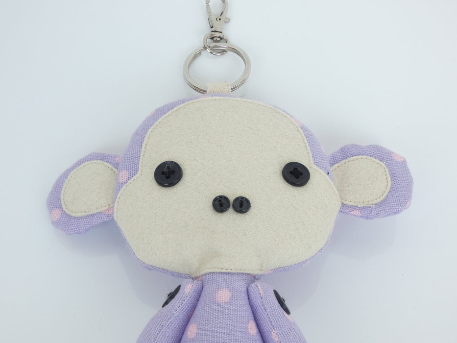 Fabric Monkey Doll Toy Keyring with Reusable Folding Shopping Bag - Rugs Direct