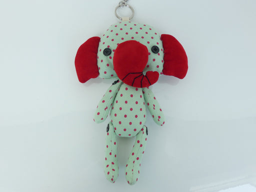 Fabric Elephant Doll Toy Keyring with Reusable Folding Shopping Bag - Rugs Direct