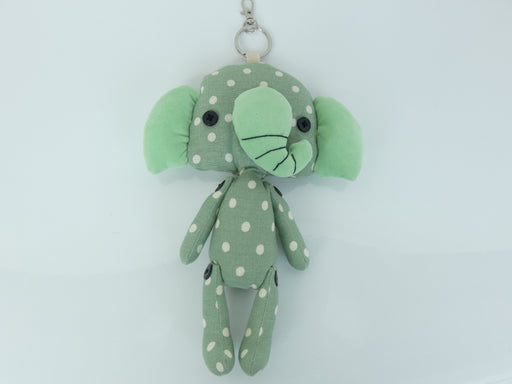 Fabric Elephant Doll Toy Keyring with Reusable Folding Shopping Bag - Rugs Direct