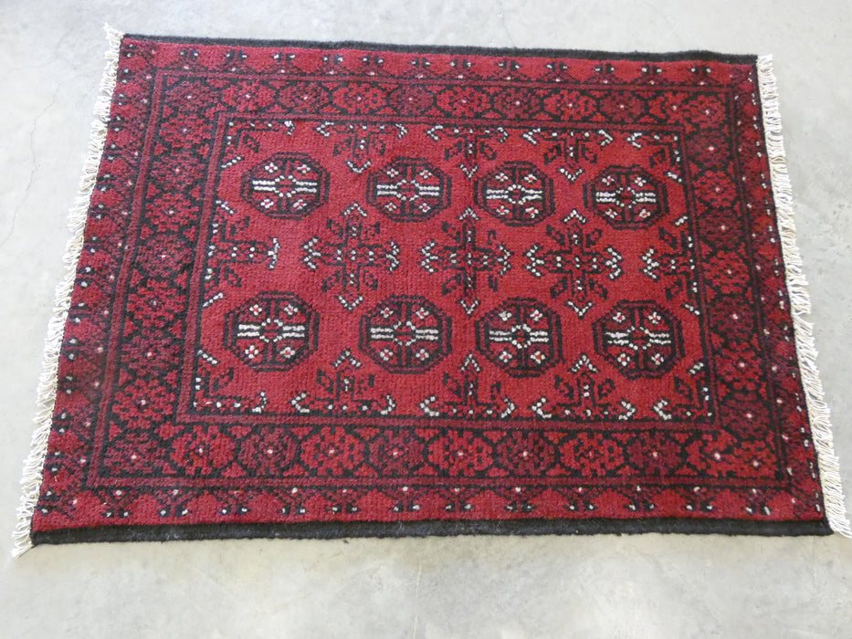 Afghan Hand Knotted Turkman Rug Size: 80 x 109cm - Rugs Direct