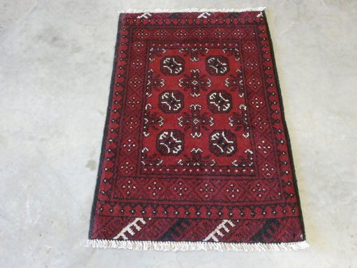 Afghan Hand Knotted Turkman Rug Size: 77 x 117cm - Rugs Direct
