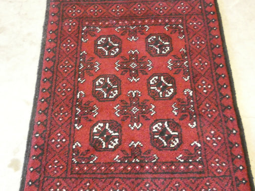 Afghan Hand Knotted Turkman Rug Size: 77 x 117cm - Rugs Direct