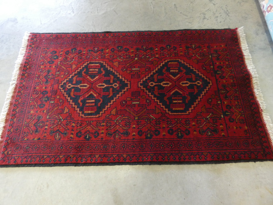 Afghan Hand Knotted Khal Mohammadi Rug Size: 78x129 cm - Rugs Direct