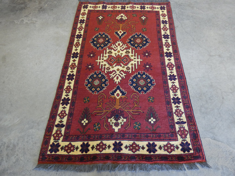 Afghan Hand Knotted Kargai Rug Size: 102 x 165cm - Rugs Direct