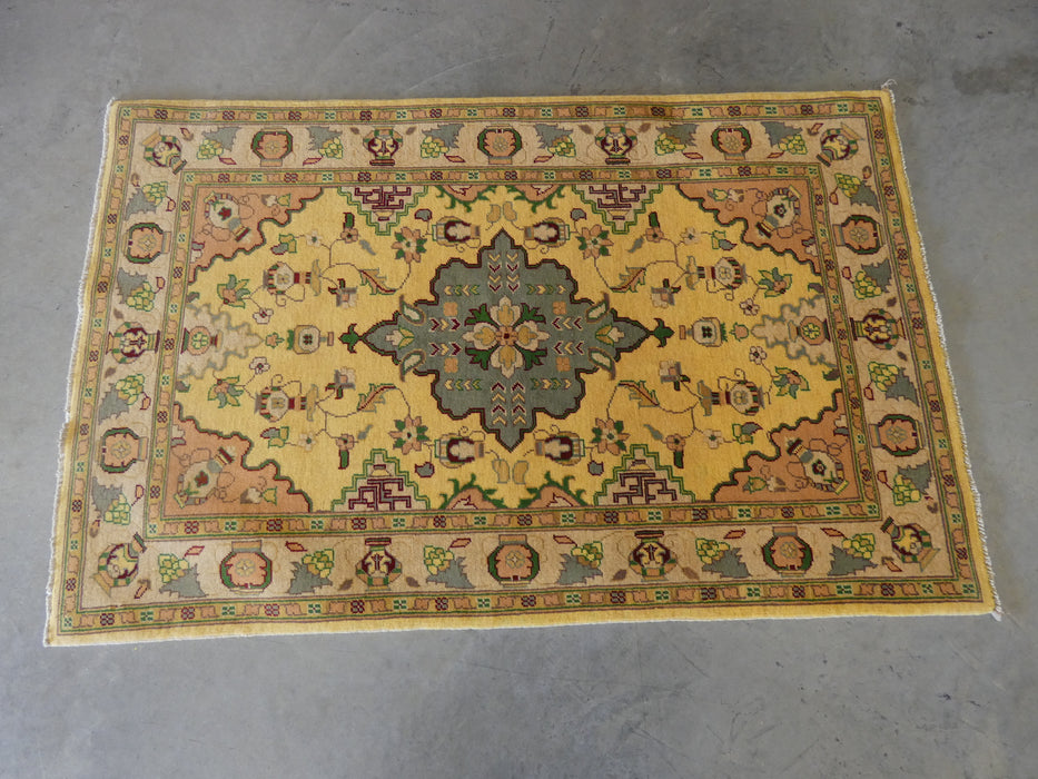 Afghan Hand Knotted Roshnai Merino Wool Rug Size: 97cm x 150cm - Rugs Direct