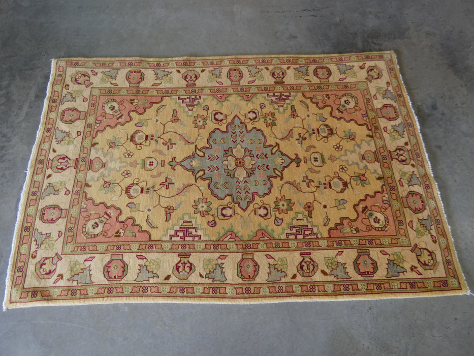 Afghan Hand Knotted Roshnai Merino Wool Rug Size: 104cm x 158cm - Rugs Direct