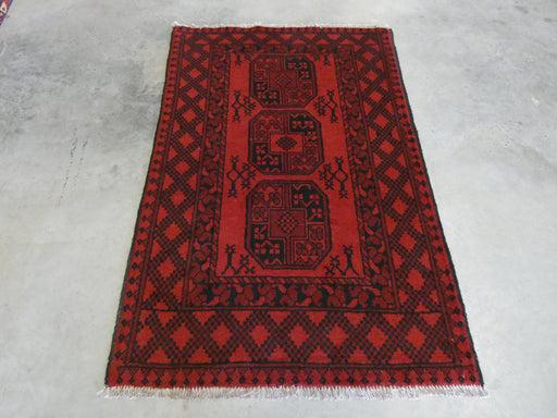 Afghan Hand Knotted Turkman Rug Size: 100 x 146cm - Rugs Direct