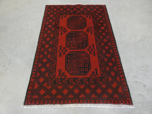 Afghan Hand Knotted Turkman Rug Size: 100 x 147cm - Rugs Direct