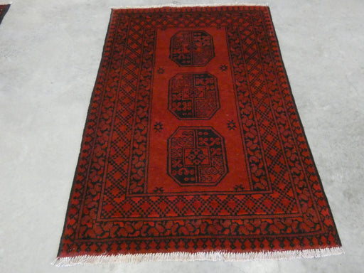 Afghan Hand Knotted Turkman Rug Size: 103 x 146cm - Rugs Direct