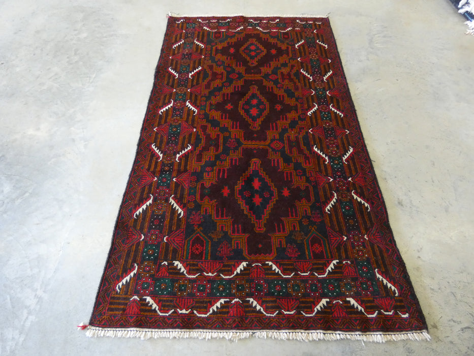 Afghan Hand Knotted Baluchi Rug Size: 110 x 197cm - Rugs Direct