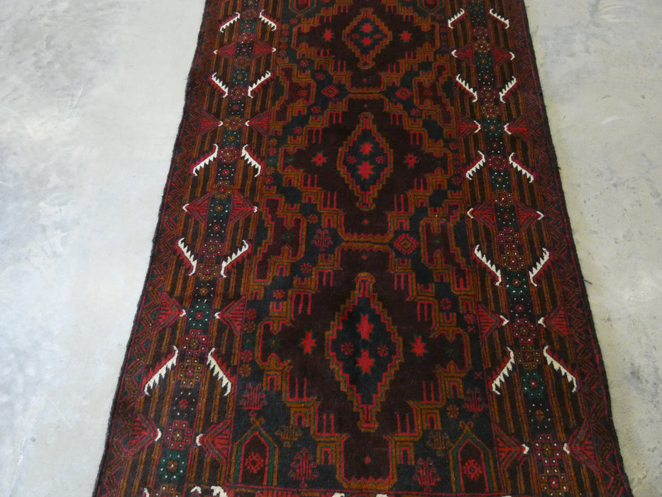 Afghan Hand Knotted Baluchi Rug Size: 110 x 197cm - Rugs Direct