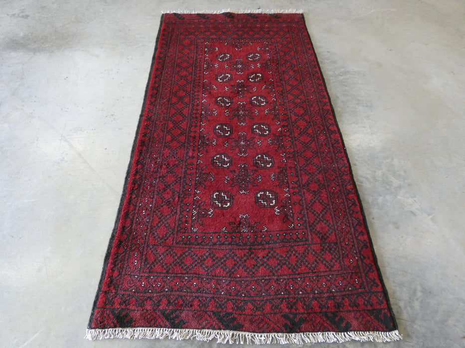 Afghan Hand Knotted Turkman Rug Size: 101 x 200cm - Rugs Direct