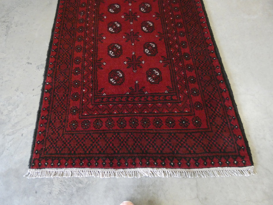 Afghan Hand Knotted Turkman Rug Size: 101 x 197cm - Rugs Direct