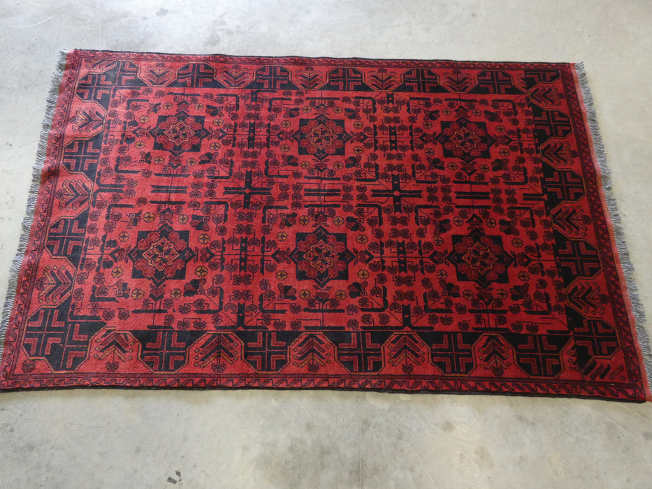 Afghan Hand Knotted Khal Mohammadi Rug Size: 123x195 cm - Rugs Direct